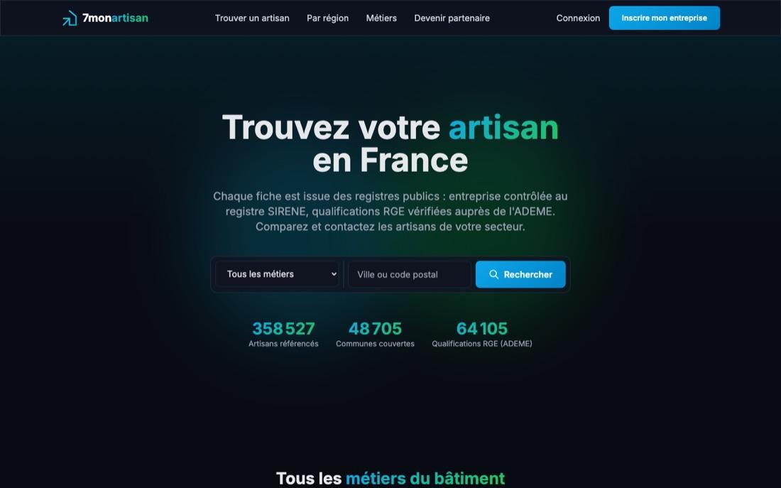 Capture du site 7monartisan.fr