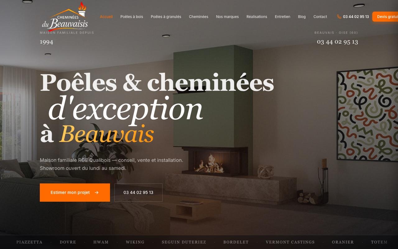 Site sur-mesure réalisé pour Cheminées du Beauvaisis